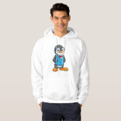 Pinguin als Nerd mit Brille Hoodie (Vorne ganz)