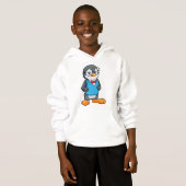 Pinguin als Nerd mit Brille Hoodie (Vorne ganz)