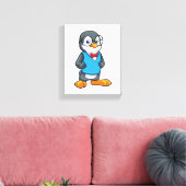 Pinguin als Nerd mit Brille Leinwanddruck (Insitu (Wohnzimmer))