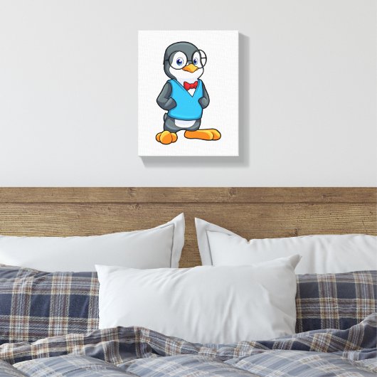Pinguin als Nerd mit Brille Leinwanddruck (Insitu (Schlafzimmer))