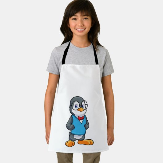 Pinguin als Nerd mit Brille Schürze (Insitu)