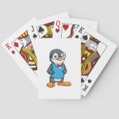 Pinguin als Nerd mit Brille Spielkarten (Rückseite)