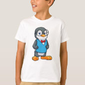 Pinguin als Nerd mit Brille T-Shirt (Vorderseite)