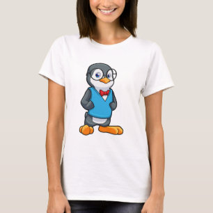 Pinguin als Nerd mit Brille T-Shirt
