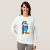 Pinguin als Nerd mit Brille T-Shirt (Vorne ganz)