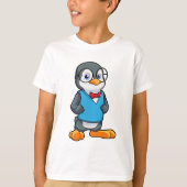 Pinguin als Nerd mit Brille T-Shirt (Vorderseite)