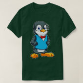 Pinguin als Nerd mit Brille T-Shirt (Design vorne)