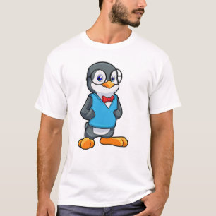 Pinguin als Nerd mit Brille T-Shirt