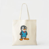 Pinguin als Nerd mit Brille Tragetasche (Vorne)
