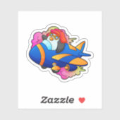 Pinguin als Pilot mit Flugzeug Aufkleber (Blatt)