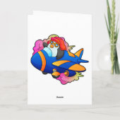 Pinguin als Pilot mit Flugzeug Karte (Rückseite)