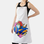 Pinguin als Pilot mit Flugzeug Schürze (InSitu)