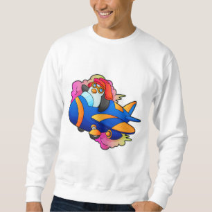 Pinguin als Pilot mit Flugzeug Sweatshirt