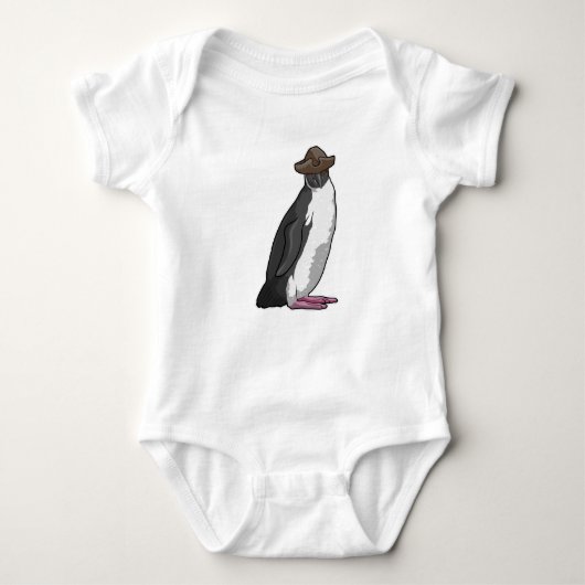 Pinguin als Pirate mit Hut Baby Strampler (Vorderseite)