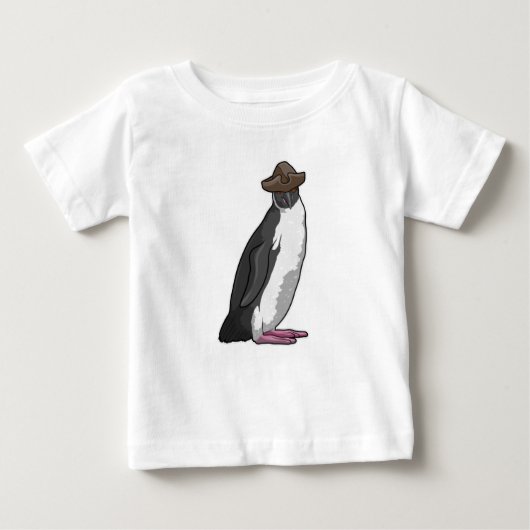 Pinguin als Pirate mit Hut Baby T-shirt (Vorderseite)