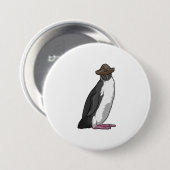 Pinguin als Pirate mit Hut Button (Vorne & Hinten)