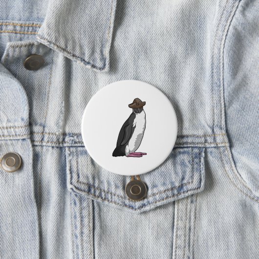 Pinguin als Pirate mit Hut Button (Beispiel)