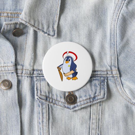 Pinguin als Pirate mit Hut Button (Beispiel)