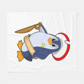 Pinguin als Pirate mit Hut Fleecedecke (Vorderseite (Horizontal))