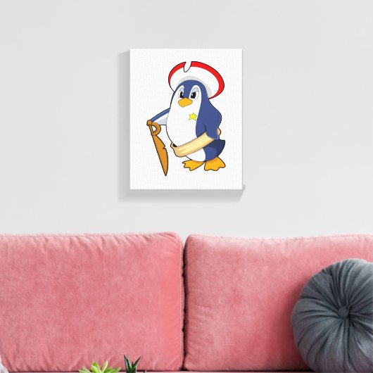Pinguin als Pirate mit Hut Leinwanddruck (Insitu (Wohnzimmer))