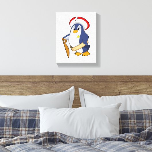Pinguin als Pirate mit Hut Leinwanddruck (Insitu (Schlafzimmer))