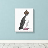 Pinguin als Pirate mit Hut Leinwanddruck (Insitu (Holzboden))
