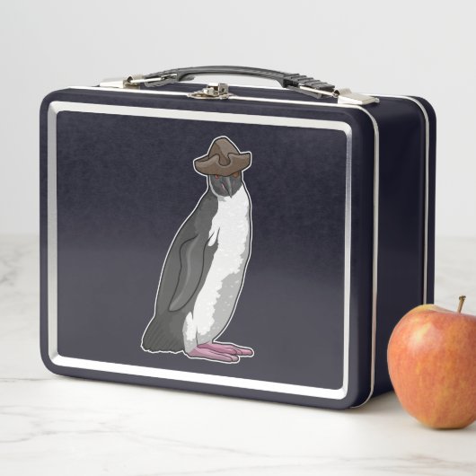 Pinguin als Pirate mit Hut Metall Brotdose (Beispiel)