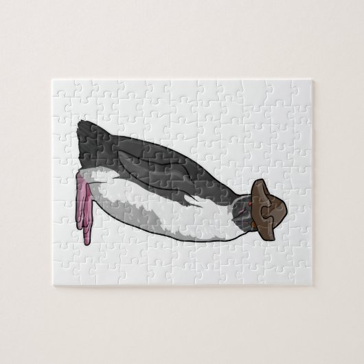 Pinguin als Pirate mit Hut Puzzle (Horizontal)