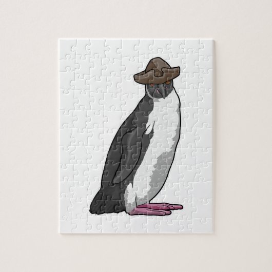 Pinguin als Pirate mit Hut Puzzle (Vertikal)