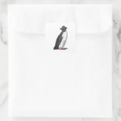 Pinguin als Pirate mit Hut Quadratischer Aufkleber (Tasche)