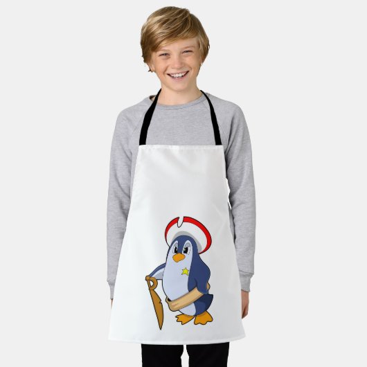 Pinguin als Pirate mit Hut Schürze (Getragen)
