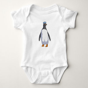 Pinguin als Sailor mit Hut Baby Strampler