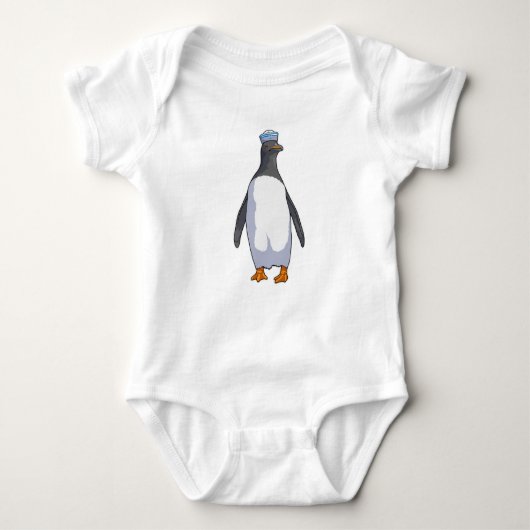 Pinguin als Sailor mit Hut Baby Strampler (Vorderseite)