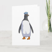Pinguin als Sailor mit Hut Karte (Vorderseite)