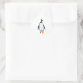 Pinguin als Sailor mit Hut Runder Aufkleber (Tasche)