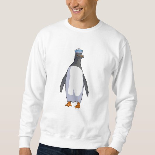 Pinguin als Sailor mit Hut Sweatshirt (Vorderseite)