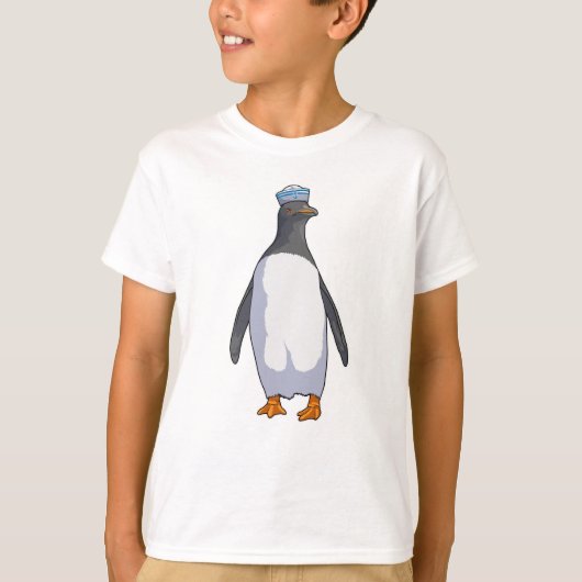 Pinguin als Sailor mit Hut T-Shirt (Vorderseite)