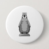 Pinguin als Schachstück King Button (Vorderseite)
