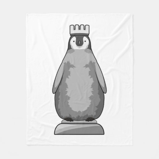 Pinguin als Schachstück King Fleecedecke (Vorderseite)
