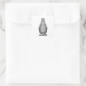 Pinguin als Schachstück King Quadratischer Aufkleber (Tasche)