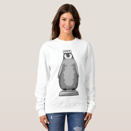 Pinguin als Schachstück King Sweatshirt (Vorne ganz)