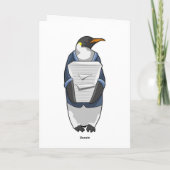 Pinguin als Sekretär mit Papierstapel Karte (Rückseite)
