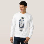 Pinguin als Sekretär mit Papierstapel Sweatshirt (Vorne ganz)