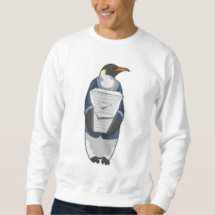 Pinguin als Sekretär mit Papierstapel Sweatshirt
