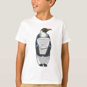 Pinguin als Sekretär mit Papierstapel T-Shirt