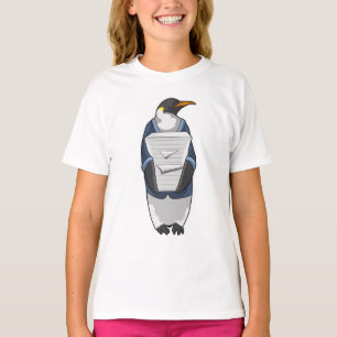 Pinguin als Sekretär mit Papierstapel T-Shirt