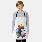 Pinguin als Skater mit Skateboard Schürze (Getragen)