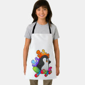 Pinguin als Skater mit Skateboard Schürze (Insitu)