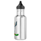 Pinguin als Skier mit Ski & Cap Edelstahlflasche (Rechts)