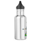 Pinguin als Skier mit Ski & Cap Edelstahlflasche (Links)